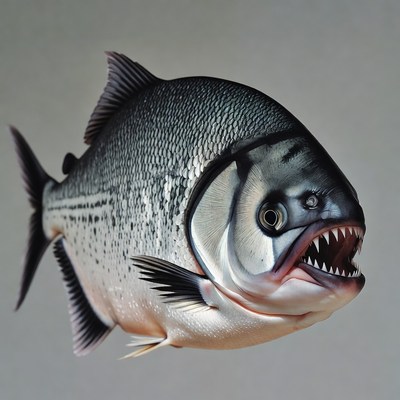 Piranha fish baring sharp teeth
