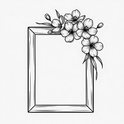 Floral Frame with Anemone Flowers