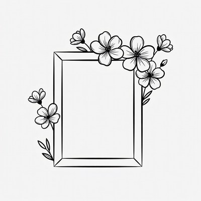Floral Frame with Flowers