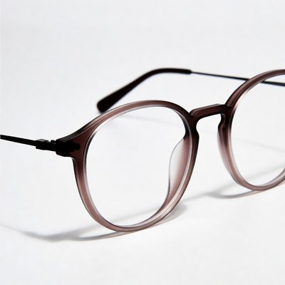 Round Tortoiseshell Glasses on White Background