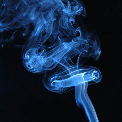 Blue Swirling Smoke on Black
