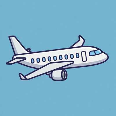 Cartoon Airplane Flying