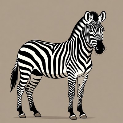 Zebra standing illustration