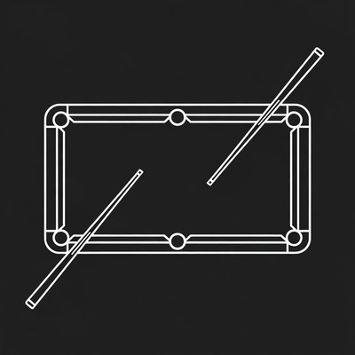 Pool Table with Cue Sticks