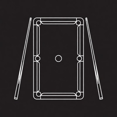 Pool Table with Cue Sticks