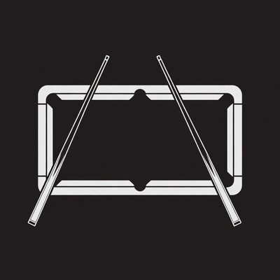 Pool Table with Crossed Cues