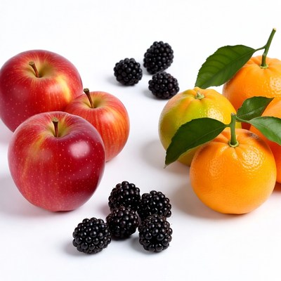 Red Apples Blackberries Oranges