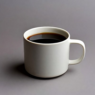 White mug of black coffee