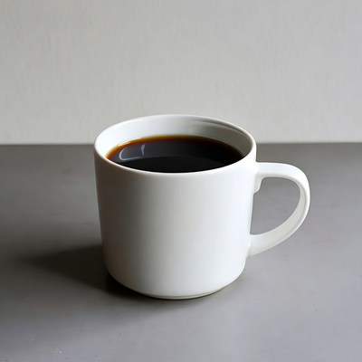 White mug of black coffee