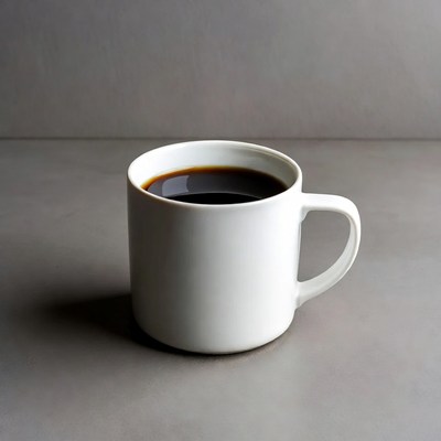 White mug of black coffee