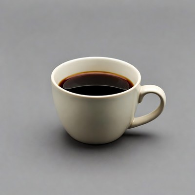 White cup of black coffee