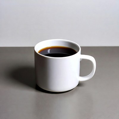 White mug of black coffee
