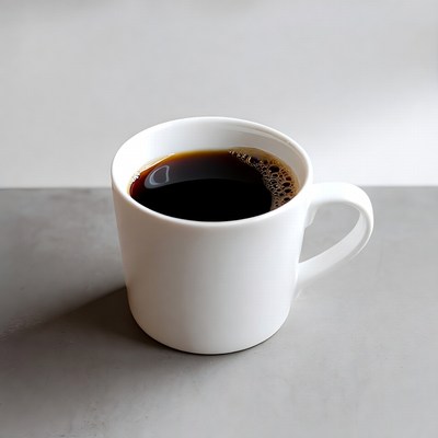White mug with black coffee