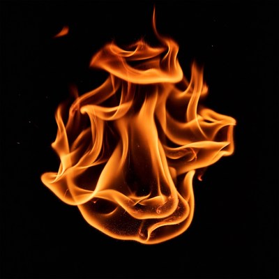 Burning Flames on Black Background