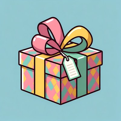 Colorful Gift Box with Bow