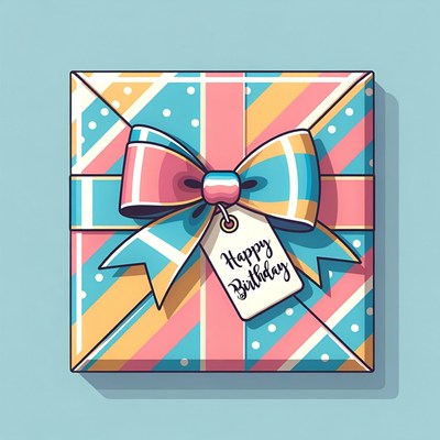 Happy Birthday Gift Box with Bow