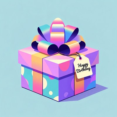 Happy Birthday Gift Box with Bow
