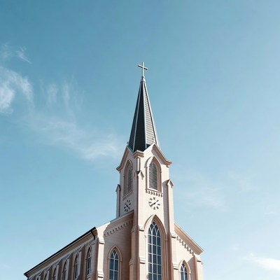 Church Steeple with Cross