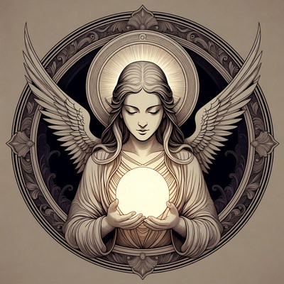 Angel Holding Glowing Orb
