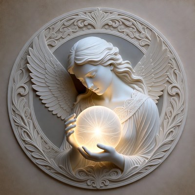 Angel Woman Holding Glowing Orb