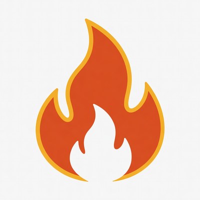 Orange Flame Icon