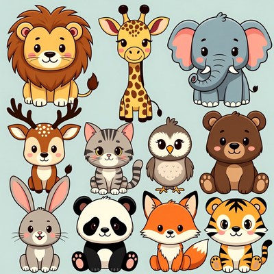 Cute Cartoon Animals Collection