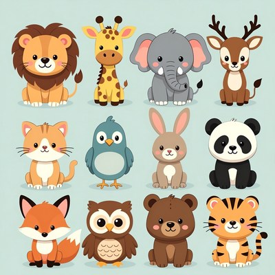 Cute Cartoon Animals Collection