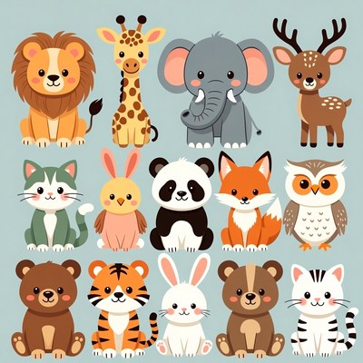 Cute Cartoon Animals Collection