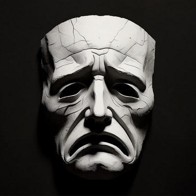 Cracked White Tragedy Mask
