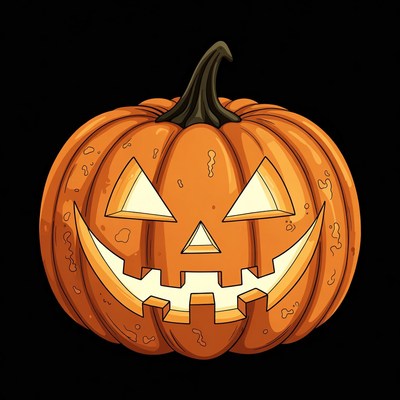 Carved Jack-o-Lantern Pumpkin