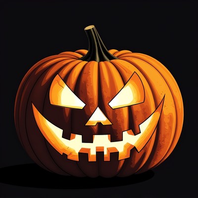 Jack-o'-lantern pumpkin with glowing face