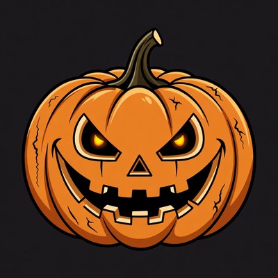 Jack-o'-lantern with evil grin