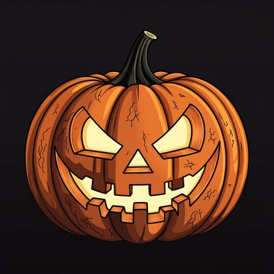 Jack-o'-lantern pumpkin on black background