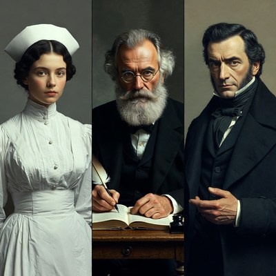 Nurse with Freud and Doctor Portrait Triad