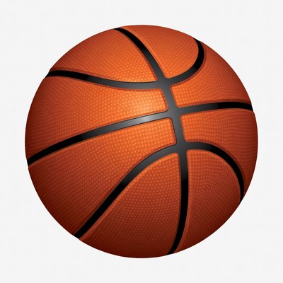 Orange Basketball on White Background