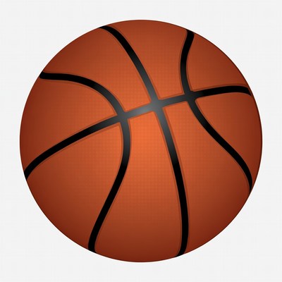 Basketball on white background