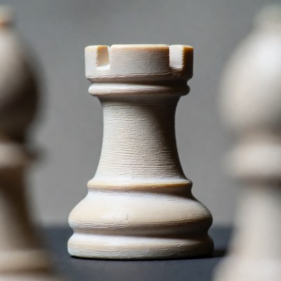 White Chess Rook Closeup
