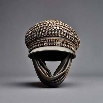Bejeweled Gray Military Hat