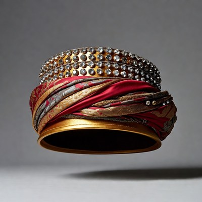 Luxurious Jeweled Turban Headpiece