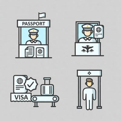 Airport Security Line Icons