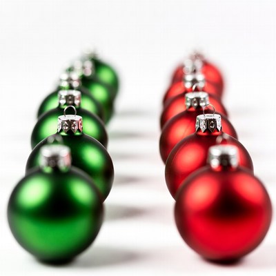 Green and Red Christmas Ornaments