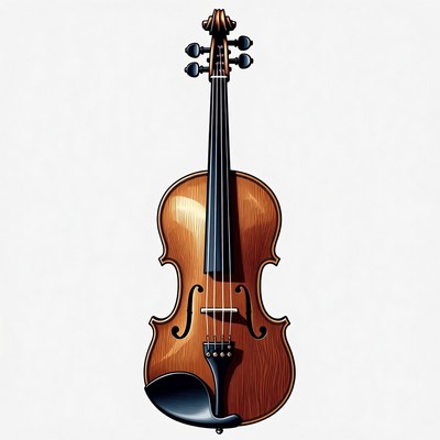 Violin illustration on white background