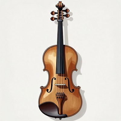 Violin illustration on white background