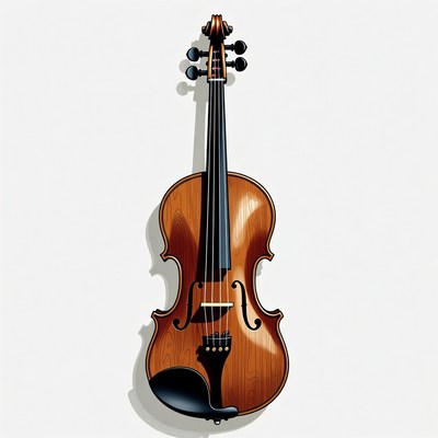Violin on white background