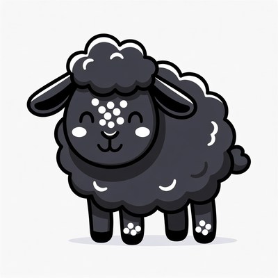 Cute black sheep illustration
