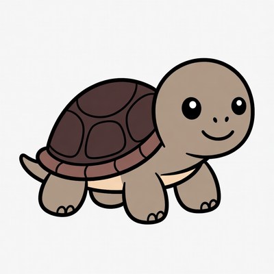 Cute cartoon baby turtle