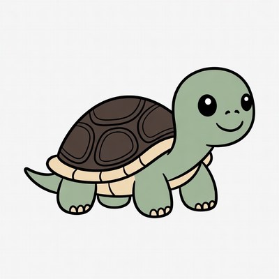 Cute cartoon turtle illustration