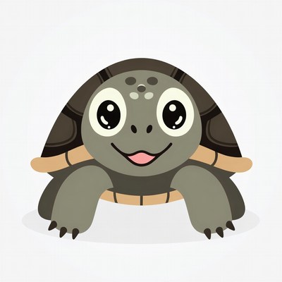 Cute cartoon turtle smiling