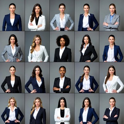 Diverse Professional Women in Business Suits