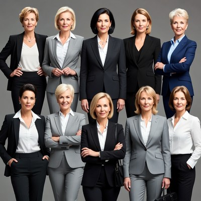 Group of Professional Businesswomen Posing